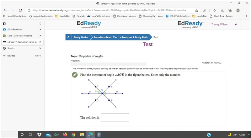 Find the measure of angle < AGE in the figure below. Enter only the number.The-example-1