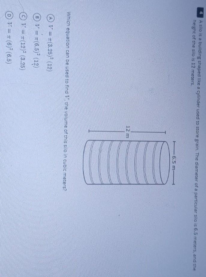 A silo is a building shaped like a cylinder used to store grain. The diameter of a-example-1