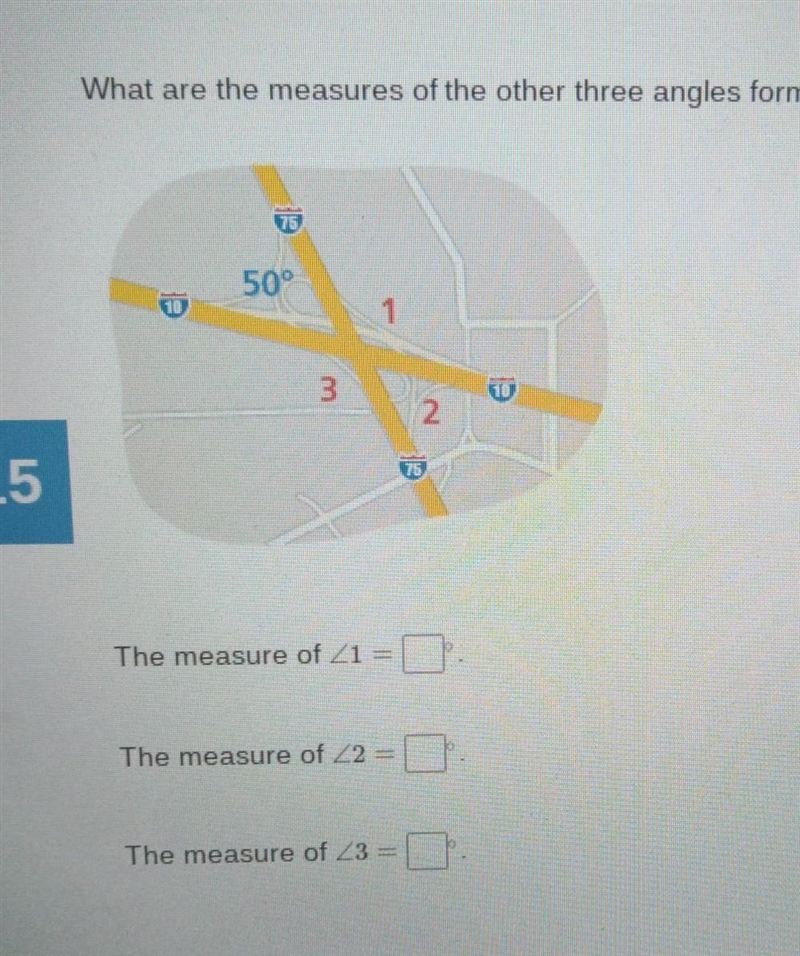 What are the measures of the other angles formed by the intersection-example-1