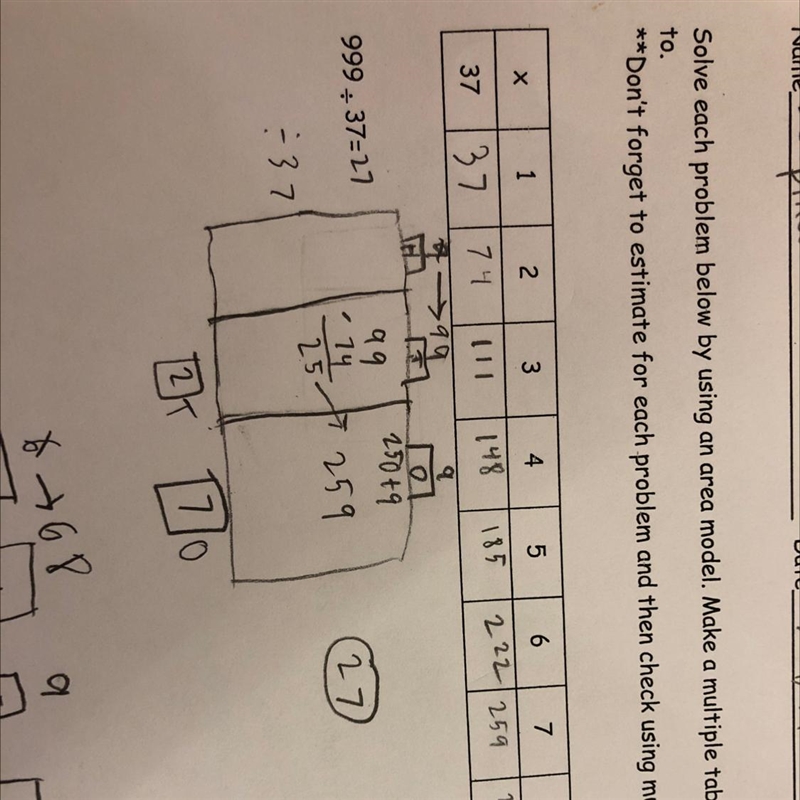 5th grade math : is this how to do an area model in division?-example-1