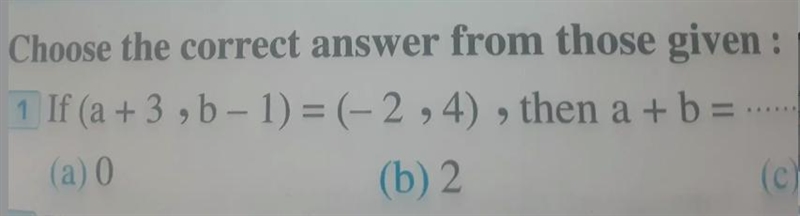 1 If (a +3,5 - 1) = (-2 , 4) , then a + b-example-1