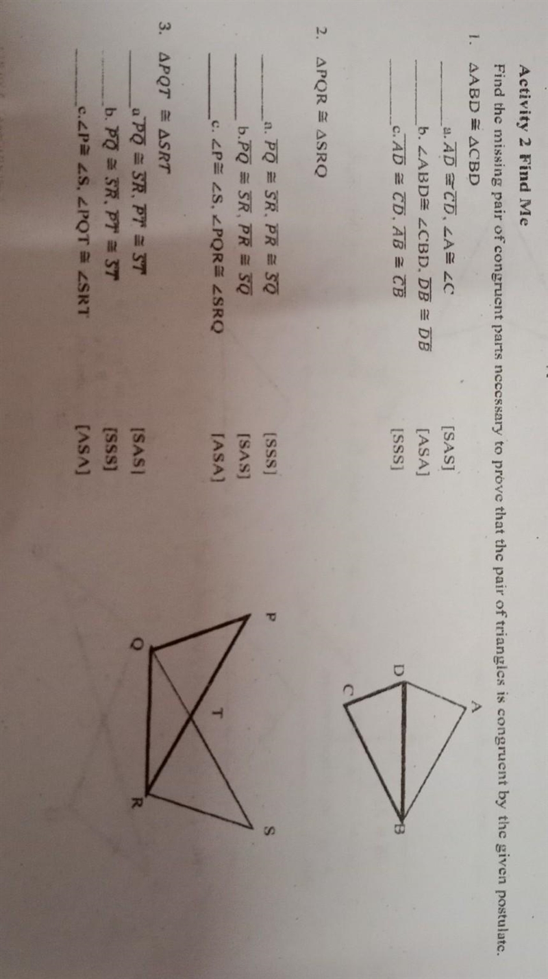 Activity 2: Find MeFind the missing pair of congruent parts necessary to prove that-example-1