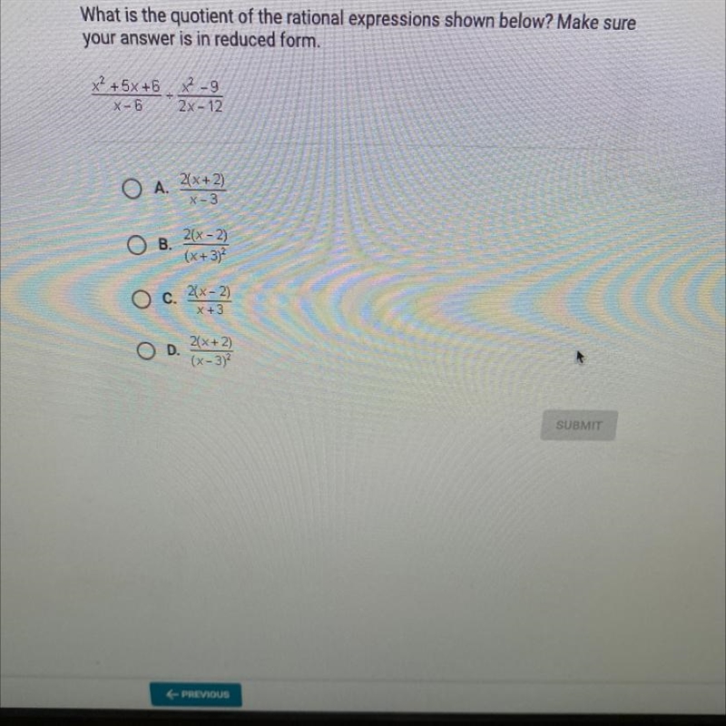 What is the quotient of the rational expression shown below? Make sure your answer-example-1