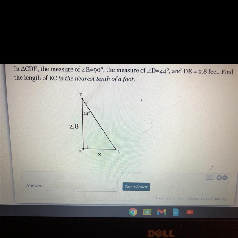 What is the length of EC round to the nearest tenth of a foot-example-1