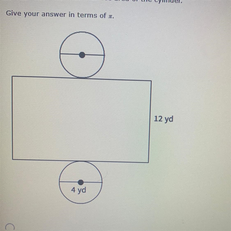 Use the net to find the surface area of the cylinder. Give your answer in terms of-example-1