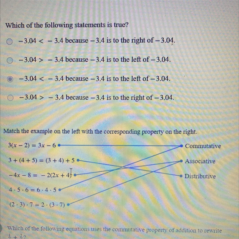 Match the example on the left with the corresponding property on the right.-example-1