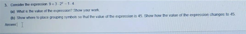 3. Consider the expression 9+3-22 -1.4. (a) What is the value of the expression? Show-example-1