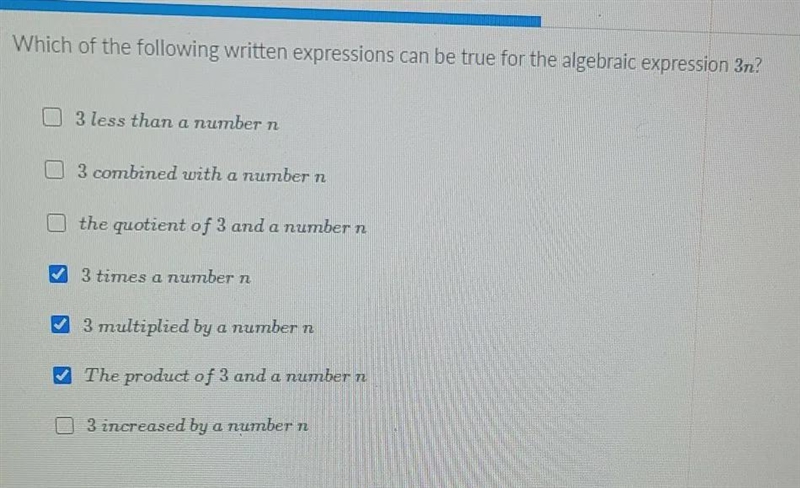 Which of the following Britain expressions can be true for the algebraic expression-example-1