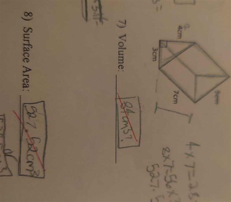 Find the Volume and/or Surface Area. Use 3.14 for pi. Round answers to the nearest-example-1