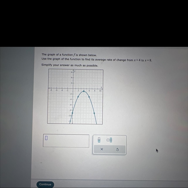 The graph of a function F is shown below. Use the graph of the function to find its-example-1