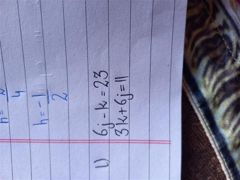 6j-k=20 3k+6j=11 Solve from elimination method-example-1