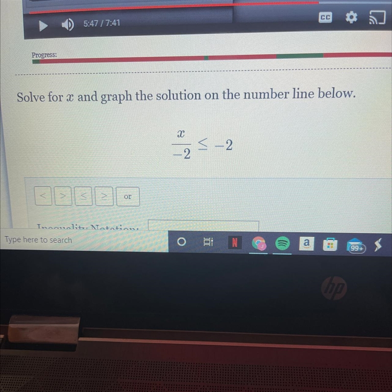 Solve for x and graph the solution on the number line below.-example-1