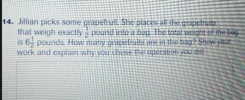 E 14. Jillian picks some grapefruit . She places all the grapefruits that weigh exactly-example-1