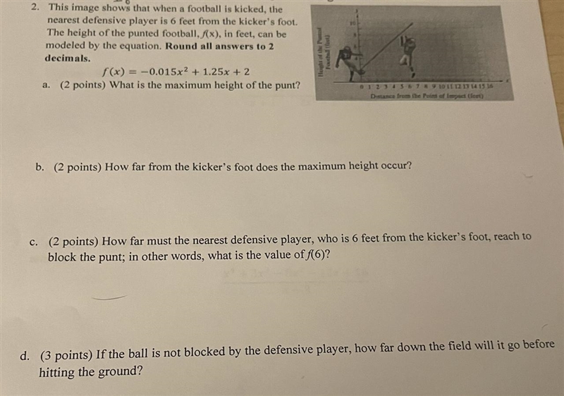 This image shows that when a football is kicked, the nearest defensive player is 6 feet-example-1