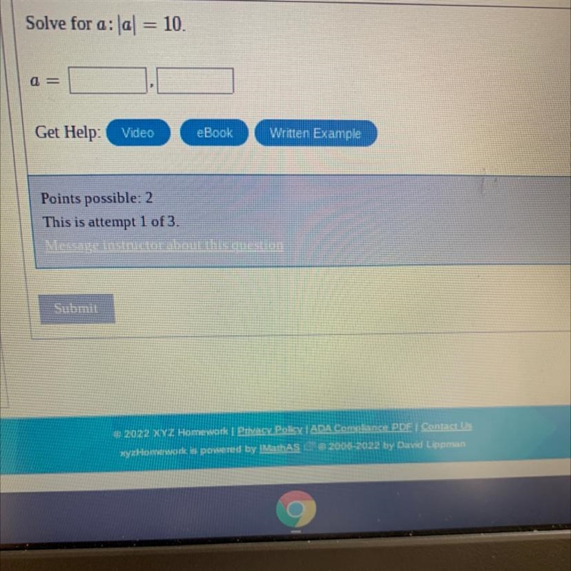 Solve for a: a = 10. a = , ,-example-1