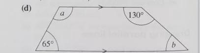 How do I write down the size of the angles marked by letters by this trapezium, for-example-1