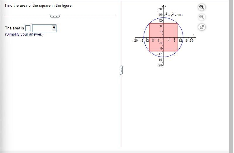 Find the area of the square in the figure.-example-1