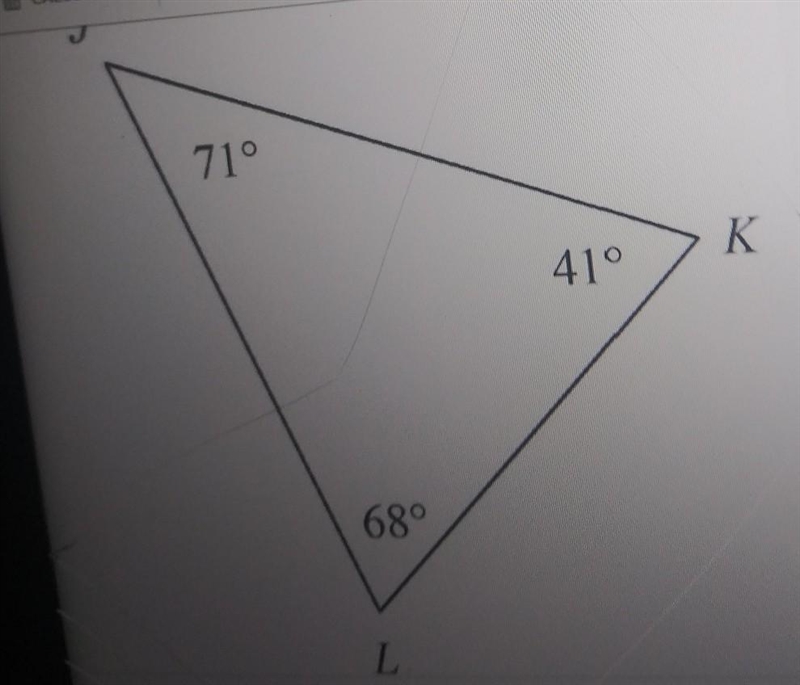 List the sides in order from largest to shortest JKL-example-1