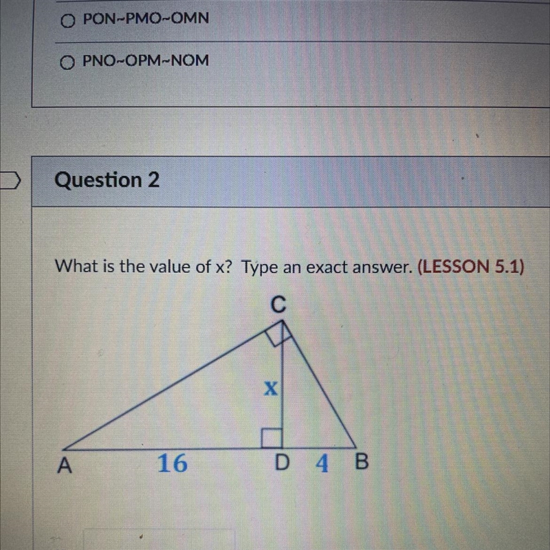 What is the value of x? Type an exact answer-example-1