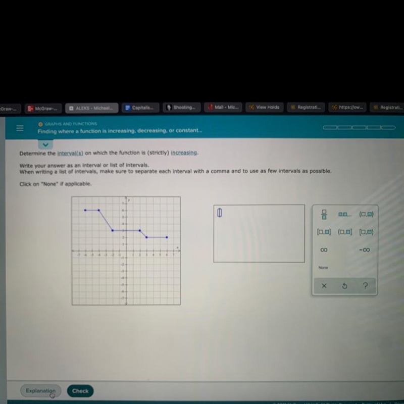 O GRAPHS AND FUNCTIONSFinding where a function is increasing, decreasing, or constant-example-1