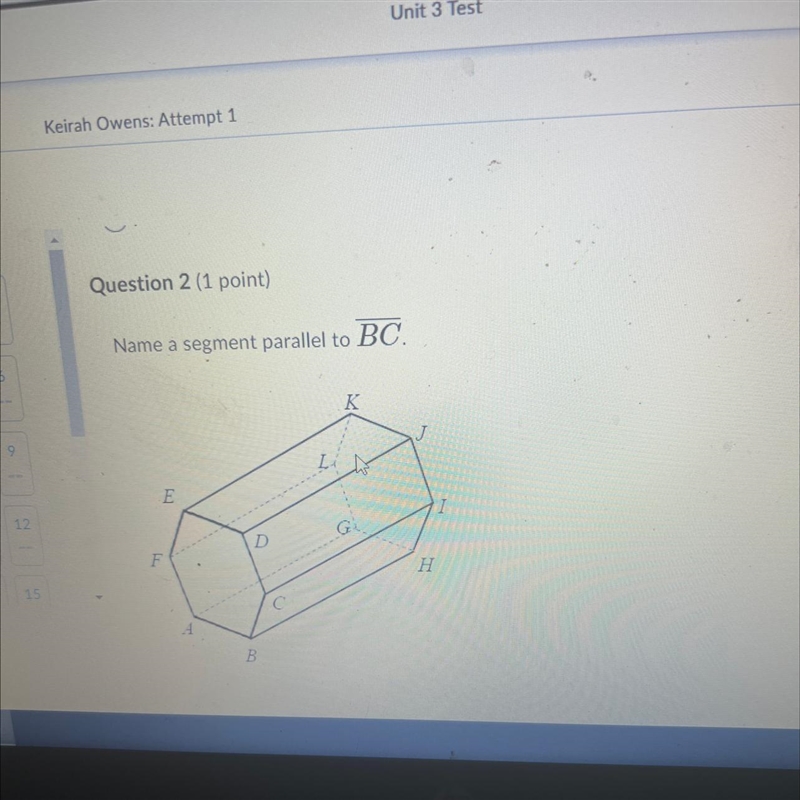 Name a segment parallel to BC. Fa Kj Ab Hi-example-1