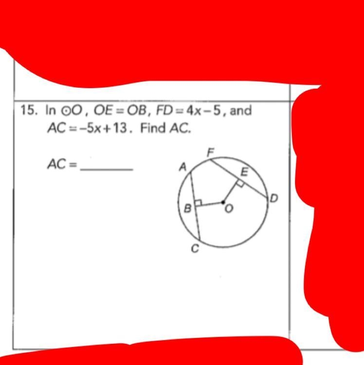 Properties of chords. don’t take forever answering. all i care about is the steps-example-1