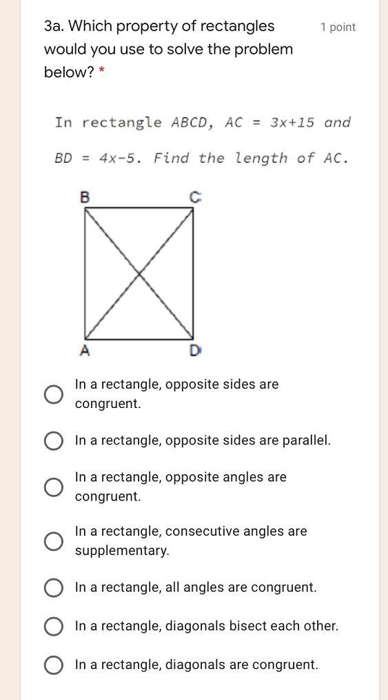 Which property of rectangles would you use to solve the problem below?-example-1