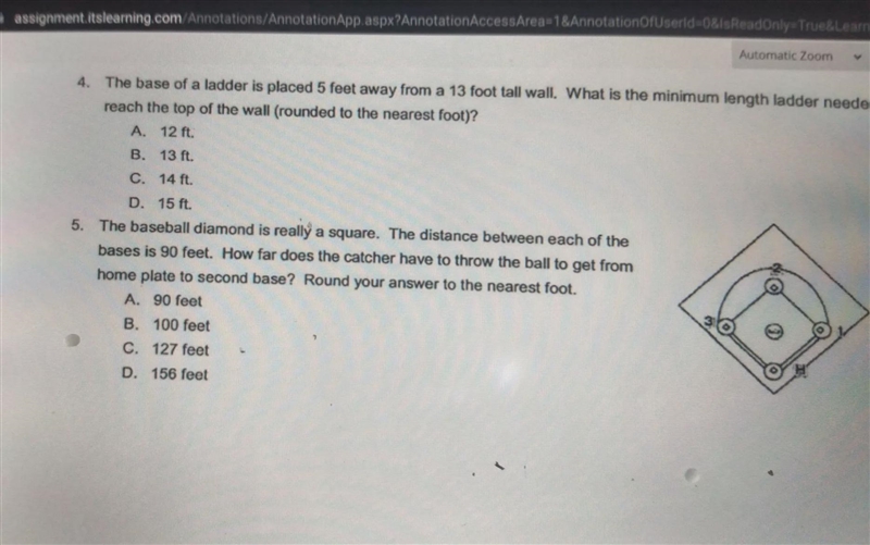 The baseball diamond is really a square. The distance each other base is 90 feet. how-example-1