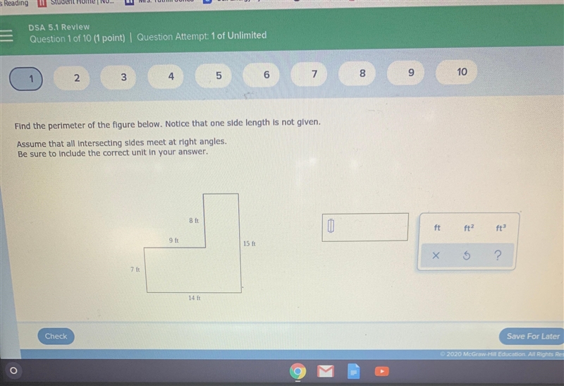 Find the perimeter of the figure below. Notice that one side length is not given.Assume-example-1