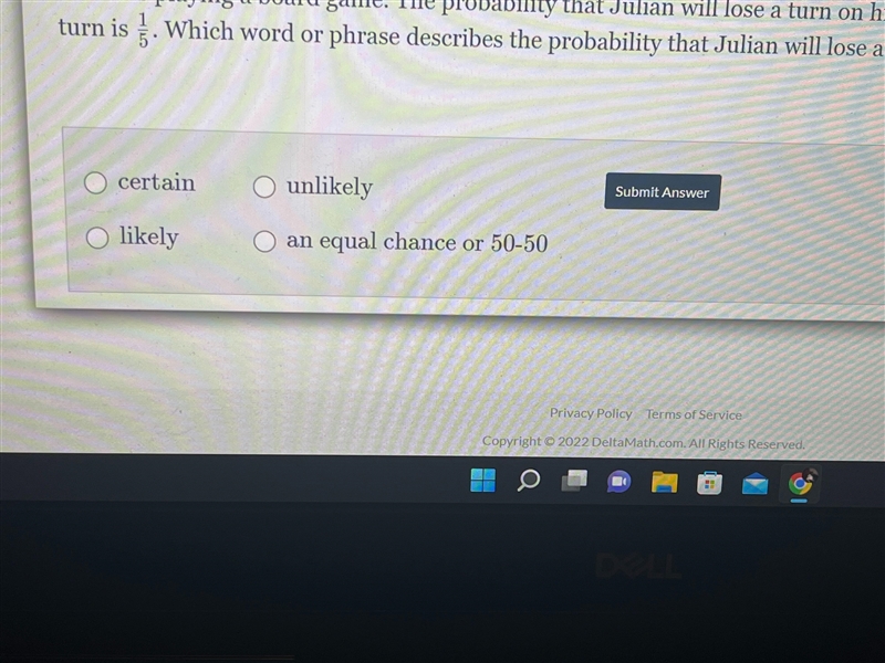 Julian is playing a board game. The probability that Julian will lose a turn on his-example-1