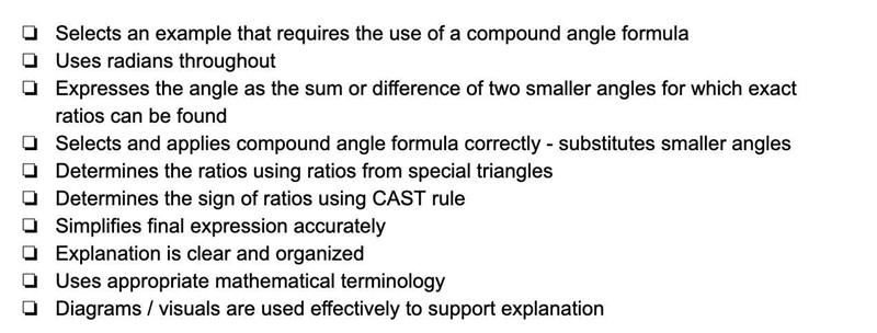 Choose one of the following and share a full solution. Use the checklist to guide-example-2