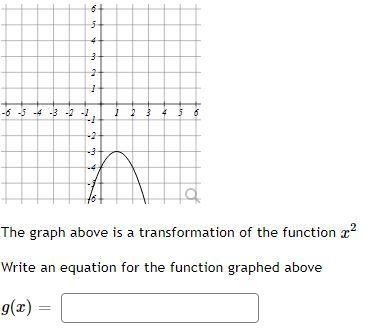 The graph above is a transformation of the function x 2 Write an equation for the-example-1