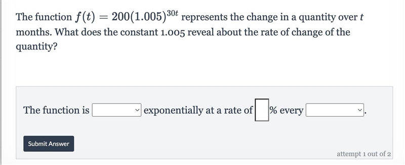 What does the constant 1.005 reveal about the rate of change of the quantity?-example-1