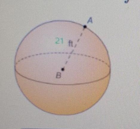 The volume of the sphere is ____ π cubic feet.-example-1