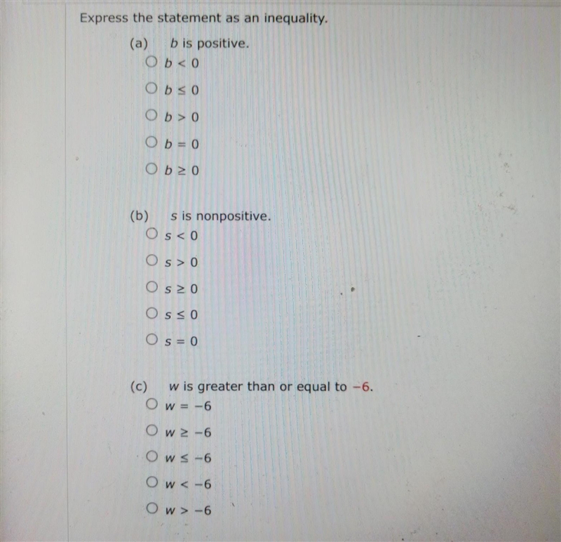 NO LINKS!! Express the statement as an inequality. Part 4​-example-1