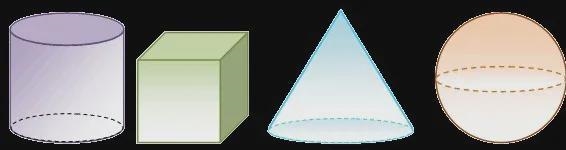 What is the name of (a) the first solid, (b) the second solid, (c) the third solid-example-1