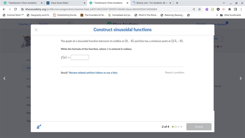 Write the formula of the function, where x is entered in radians.-example-1