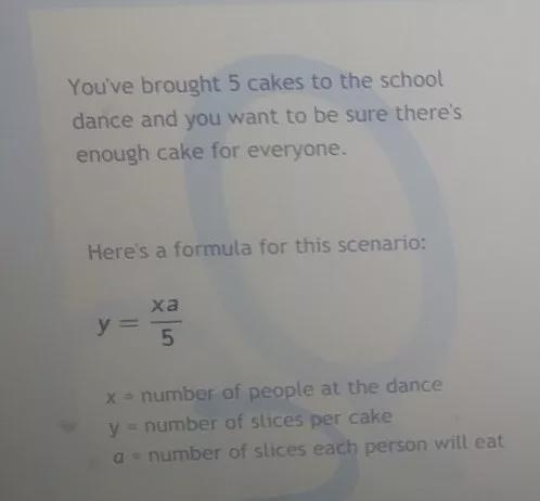 30 people plan to attend the dance and each person will eat 1 slices of cake. how-example-1