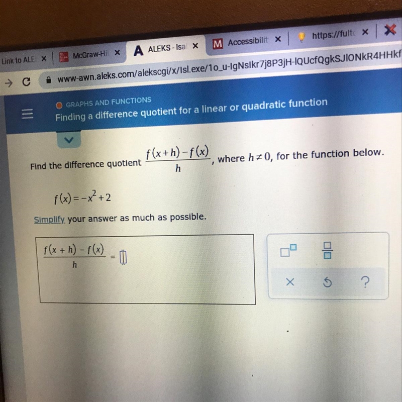 f(x+h)-f(x)Find the difference quotienthwhere hx0, for the function below.f(x) = -x-example-1