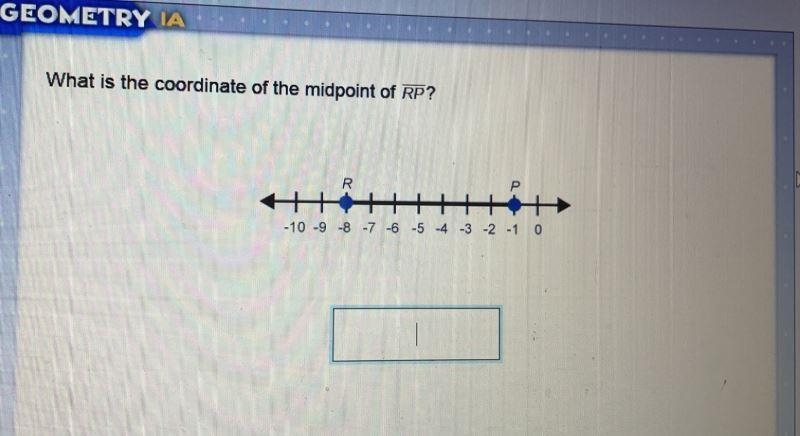 GEOMETRY IAWhat is the coordinate of the midpoint of RP?-example-1