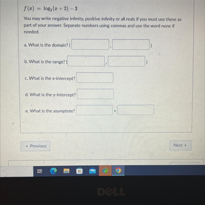 You may write negative infinity, positive infinity or all reals if you must use these-example-1