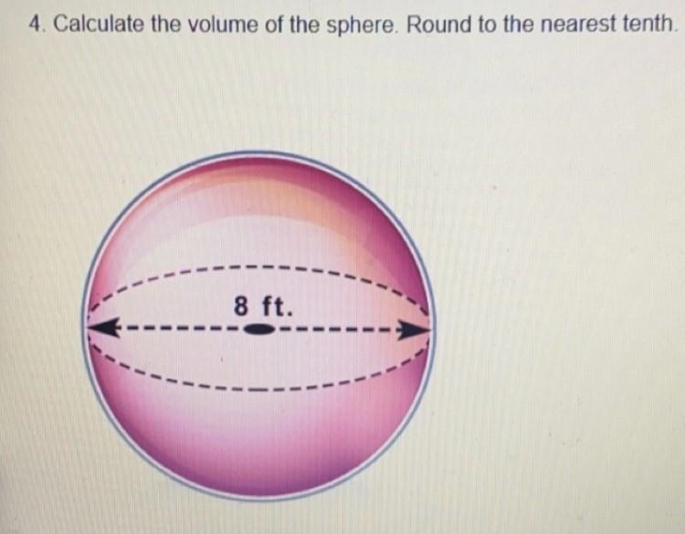 Q.1 - A beach ball has a radius of 10 inches. Find volume and Round to the nearest-example-2