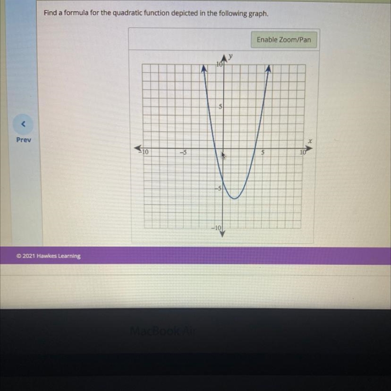 Use a formula for the quadratic function depicted in the following graph-example-1