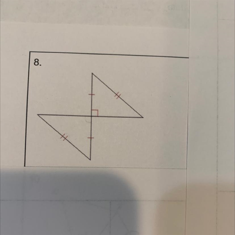 Can you prove these triangles are congruent from the information given?-example-1