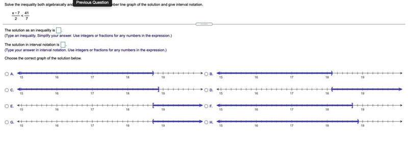 Solve the inequality both algebraically and graphically. Draw a number line graph-example-1