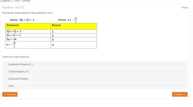 Provide the correct reason for the statement in line 1. (please help)-example-1