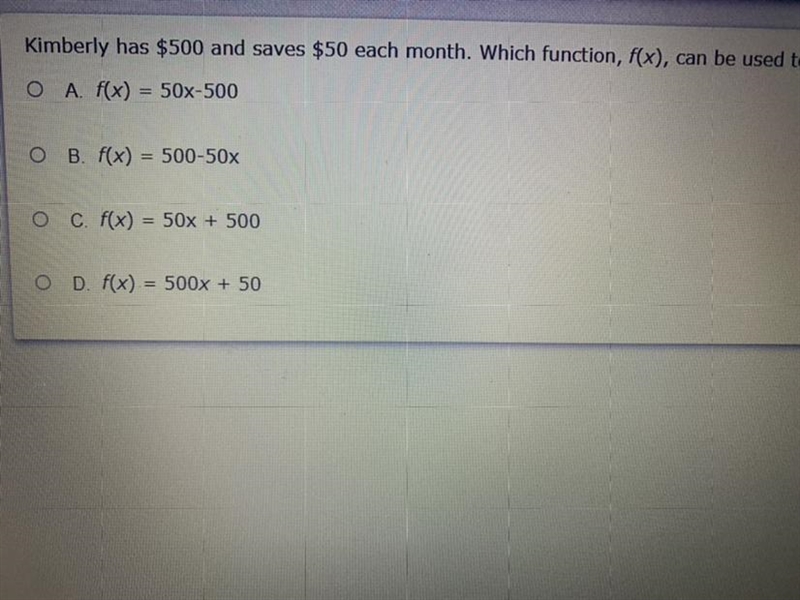 Tutor !! find the correct function which can be use to determine the amount after-example-1