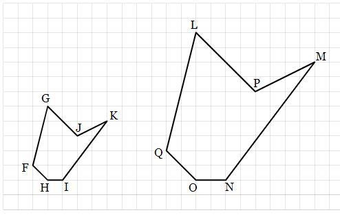 The figure on the right is a scaled copy of the figure on the left.-example-1