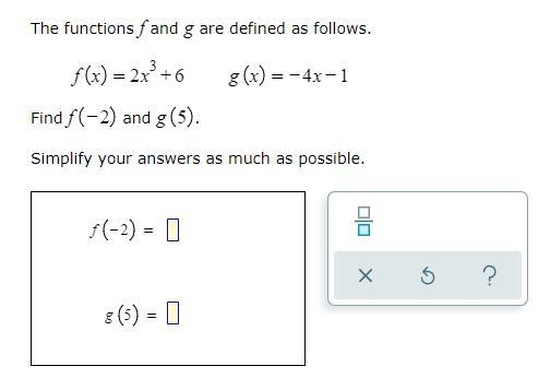 The functions f and g are defined as follows.-example-1