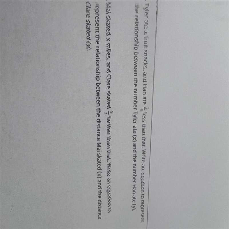 I need help with number 2 pleaseMai skated x miles and Clark skated 3/5 farther than-example-1